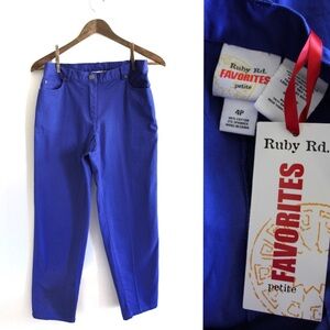 Ruby Rd Favorites Key Items Front Flat Blue Trousers 4P BNWT
